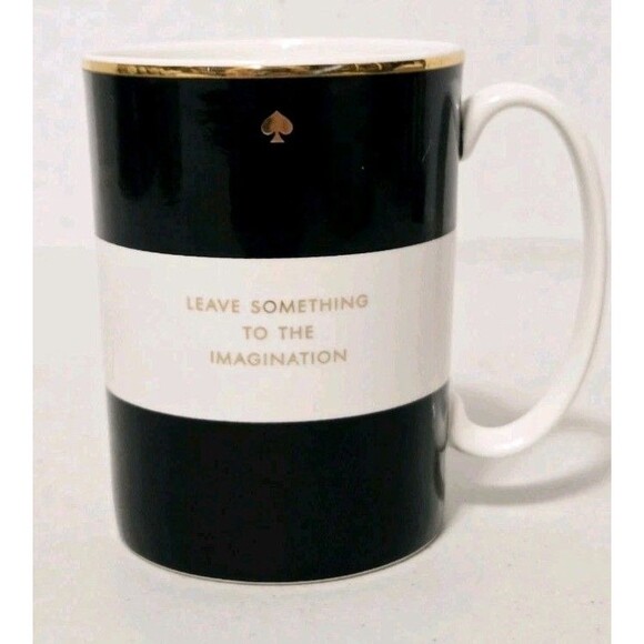 Kate Spade x LENOX IMAGINATION  Mug  White Black Gold Simply Sparkling 12oz New - Picture 1 of 10